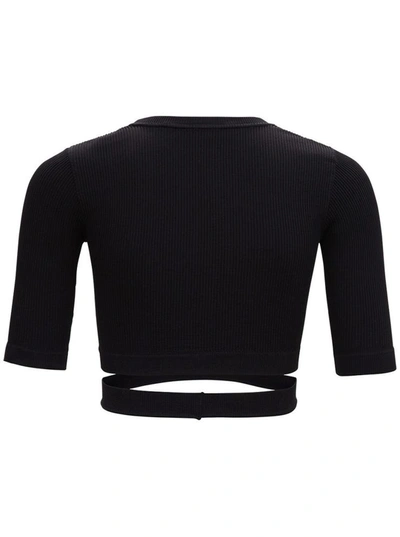 Shop Adamo Black Ribbed Knit Sweater