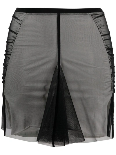 Shop Rick Owens Layered Mini Skirt In Black
