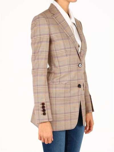 Shop Burberry Tartan Wool Jacket In Beige