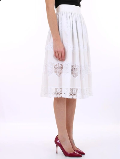 Shop Dolce & Gabbana Skirt White Cotton