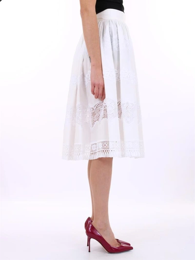 Shop Dolce & Gabbana Skirt White Cotton