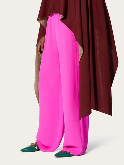 Shop Valentino Cady Couture Trousers In Fuxia