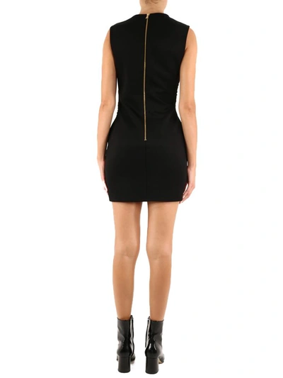 Shop Balmain Mini Draped Dress In Black