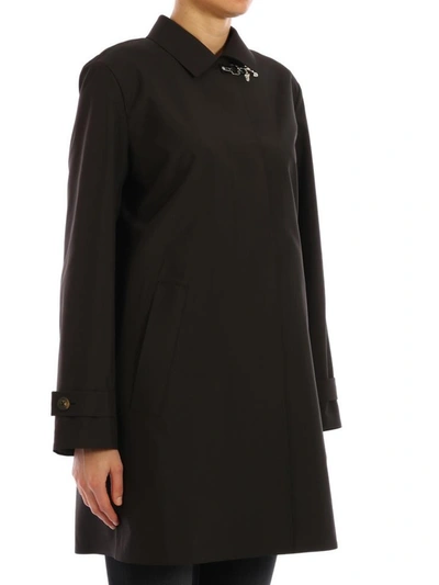 Shop Fay Technical Trench Coat Black
