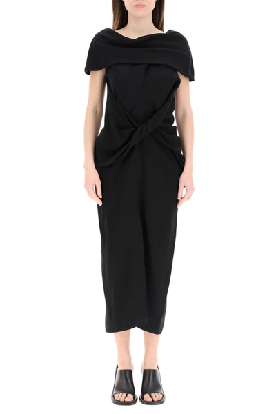 Shop Ambush Long Dress With Tied Detailing In Black