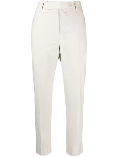 Shop Rick Owens High-waisted Slim Fit Trousers In Grey