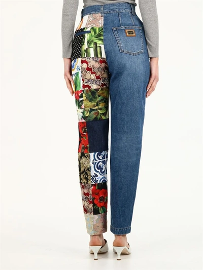 Shop Dolce & Gabbana Jeans With Brocade Patch In Multicolor