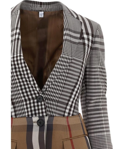 Shop Burberry Technical Wool Tailored Blazer In Grey