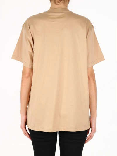 Shop Burberry Printed Fawn T-shirt Beige