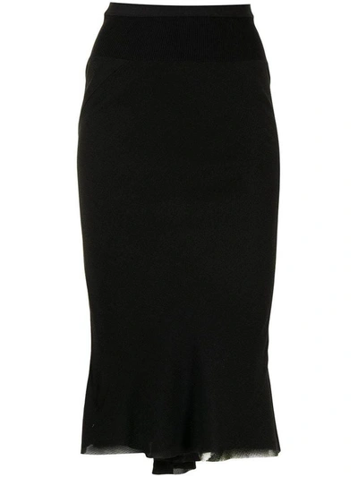 Shop Rick Owens Asymmetric Panelled Silk Skirt In Multicolour