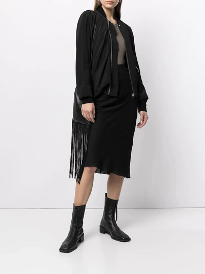 Shop Rick Owens Asymmetric Panelled Silk Skirt In Multicolour