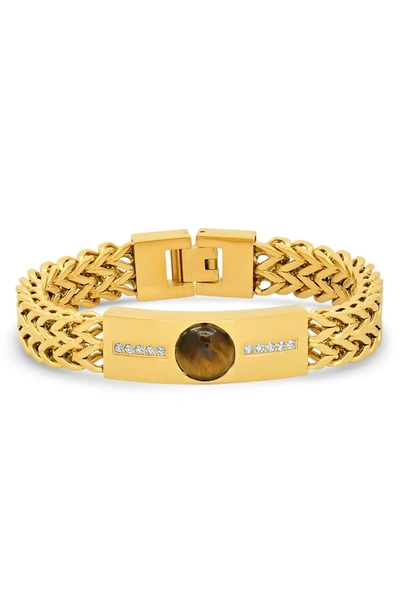 Shop Hmy Jewelry Wheat Chain Bracelet In Yellow