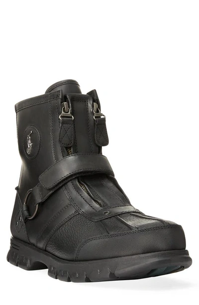 Shop Polo Ralph Lauren Conquest Boot In Black/ Black