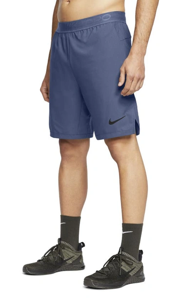 Shop Nike Dri-fit Pro Flex Vent Max Athletic Shorts In Mystic Navy/black