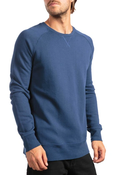Shop Richer Poorer Crewneck Cotton Sweatshirt In Navy