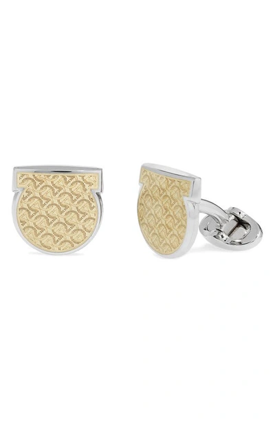 Shop Ferragamo Ganenam Gancini Cuff Links In Gold