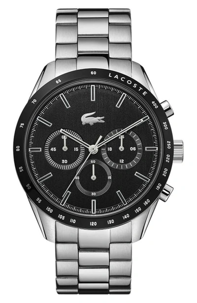 Shop Lacoste Boston Chronograph Bracelet Watch, 42mm In Black