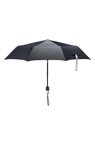 Shop Shedrain Stratus Auto Open Stick Umbrella In Black/ Piano Black-white