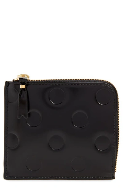COMME DES GARÇONS COMME DES GARÇONS WALLETS DOT EMBOSSED ZIP AROUND LEATHER WALLET SA3100NE