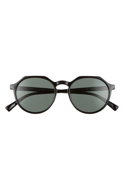 Shop Le Specs Speed Of Night 51mm Polarized Round Sunglasses In Black/ Khaki