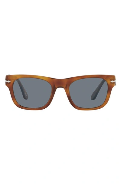 Shop Persol 52mm Rectangle Sunglasses In Terra Di Siena/ Light Blue