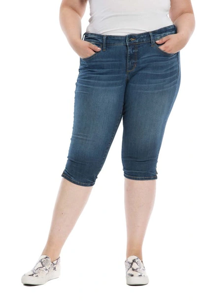 Shop Slink Jeans New Pirate Side Slit Bermuda Denim Shorts In Tenley