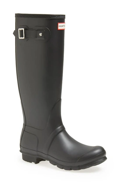 Shop Hunter Original Tall Waterproof Rain Boot In Black Matte/black