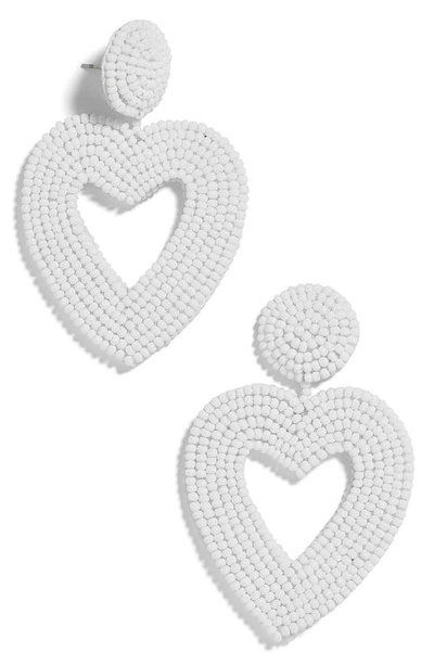 Shop Baublebar Vionnet Beaded Heart Drop Earrings In White