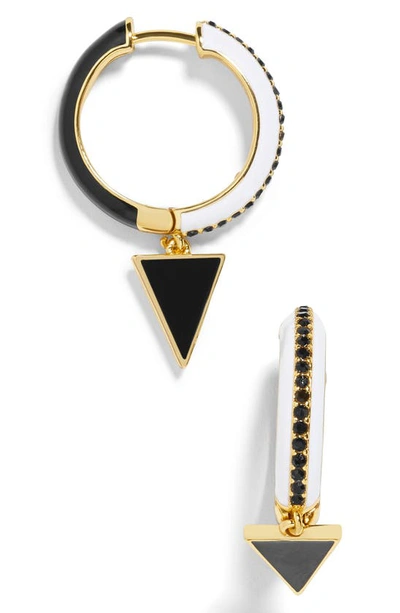 Shop Baublebar Carina Huggie Hoop Earrings In Black/ Gold