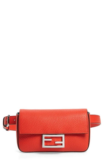 Shop Fendi Leather Belt Bag In Poppy