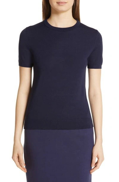 Shop Hugo Boss Falyssa Merino Wool Knit Sweater In Midnight