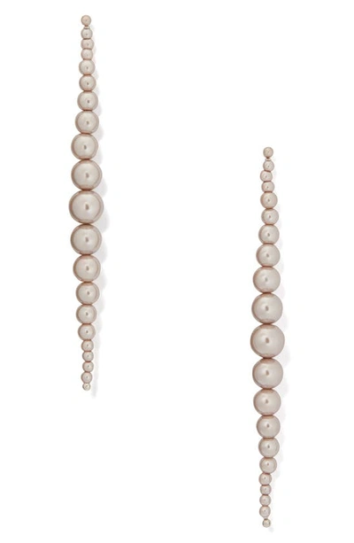 Shop Kate Spade Modern Imitation Pearl Linear Earrings In Lilac