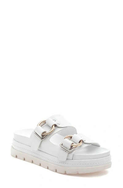 Shop Jslides Baha Slide Sandal In White Leather