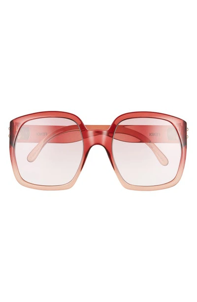 Shop Fendi 58mm Square Sunglasses In Cherry/ Pink