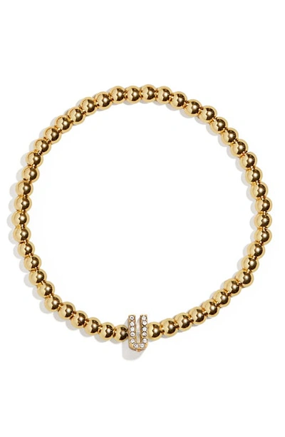 Shop Baublebar Pisa Pavé Initial Bracelet In Gold U