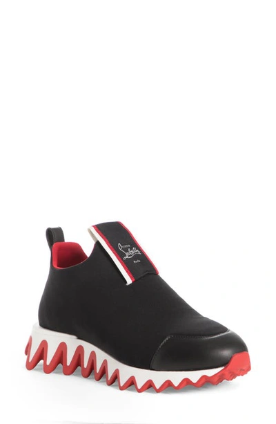 Shop Christian Louboutin Tiketa Neoprene Slip-on Sneaker In Black