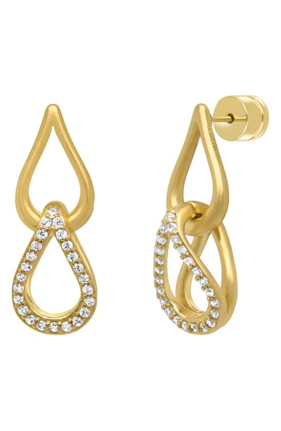 Shop Dean Davidson Pavé Teardrop Earrings In White Topaz/gold
