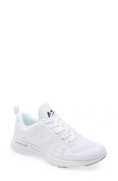Shop Apl Athletic Propulsion Labs Techloom Pro Knit Running Shoe In White / Midnight