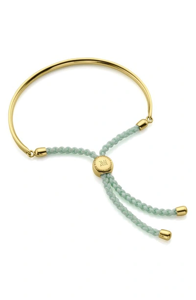 Shop Monica Vinader Engravable Fiji Friendship Bracelet In Gold/ Mint