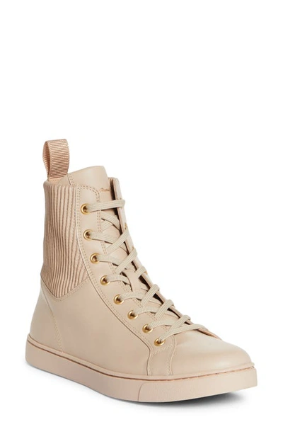 Shop Gianvito Rossi Martis Stretch High Top Sneaker In Mousse Mousse