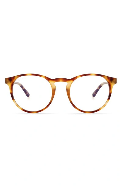 Shop Diff Sawyer 47mm Round Optical Glasses In Solstice Tortoise/ Clear