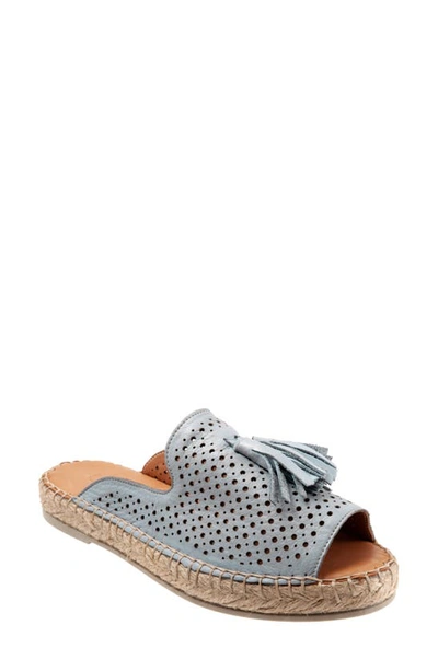 Shop Bueno Navar Tassel Slide Sandal In Powder Blue Leather