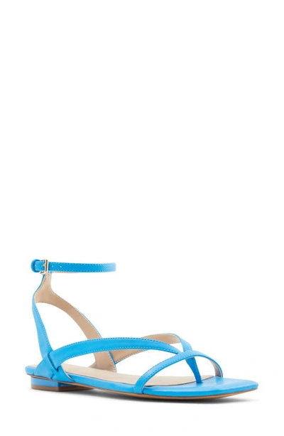 Shop Aldo Rhigoni Ankle Strap Sandal In Blue Faux Leather