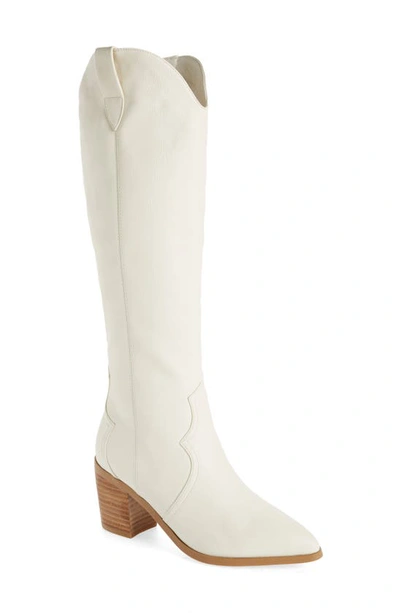 Shop Billini Novena Knee High Western Boot In Off White