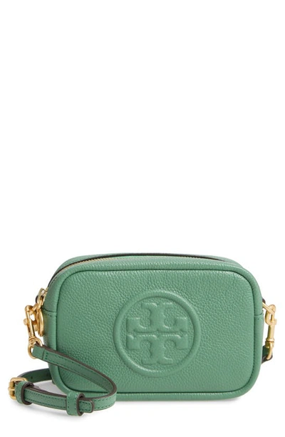 Shop Tory Burch Perry Bombe Leather Crossbody Bag In Patina