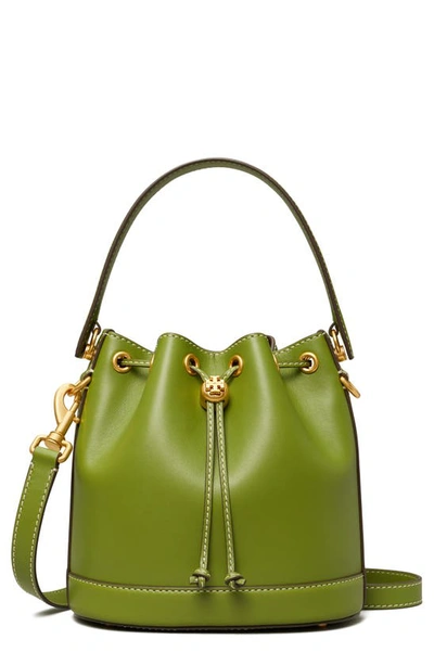Shop Tory Burch T Monogram Leather Bucket Bag In Shiso