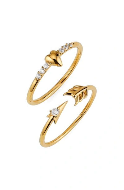 Shop Ajoa Love Stacking Rings Set In Gold