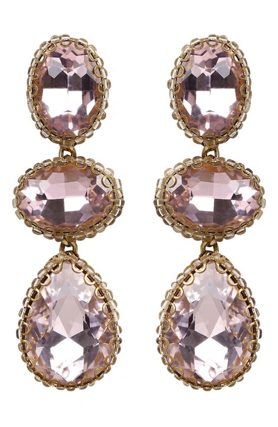 Shop Deepa Gurnani Hadlee Drop Earrings In Baby Pink