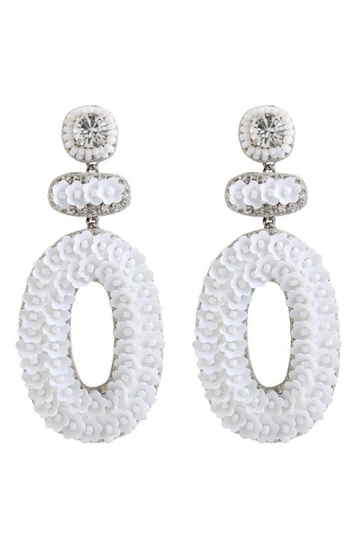 Shop Deepa Gurnani Britt Floral Drop Earrings In White