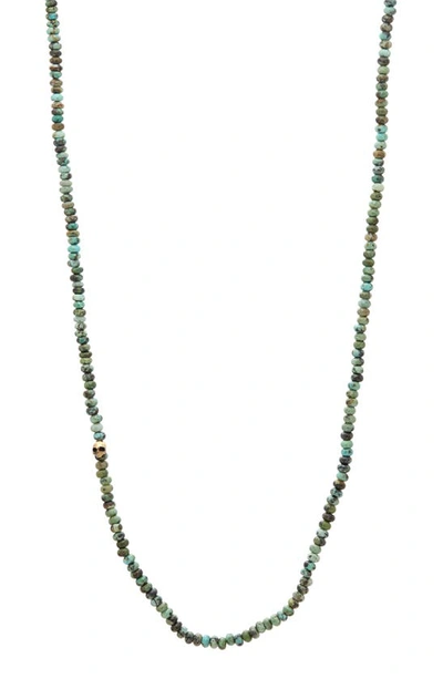 Shop John Varvatos Skull Turquoise Necklace In Blue/ Green